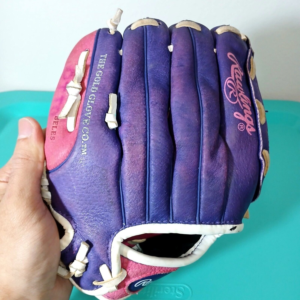 Rawlingsโ 10" Leather Glove Tee Ball Purple/Pink Right Handed RHT HFP10PPW G1